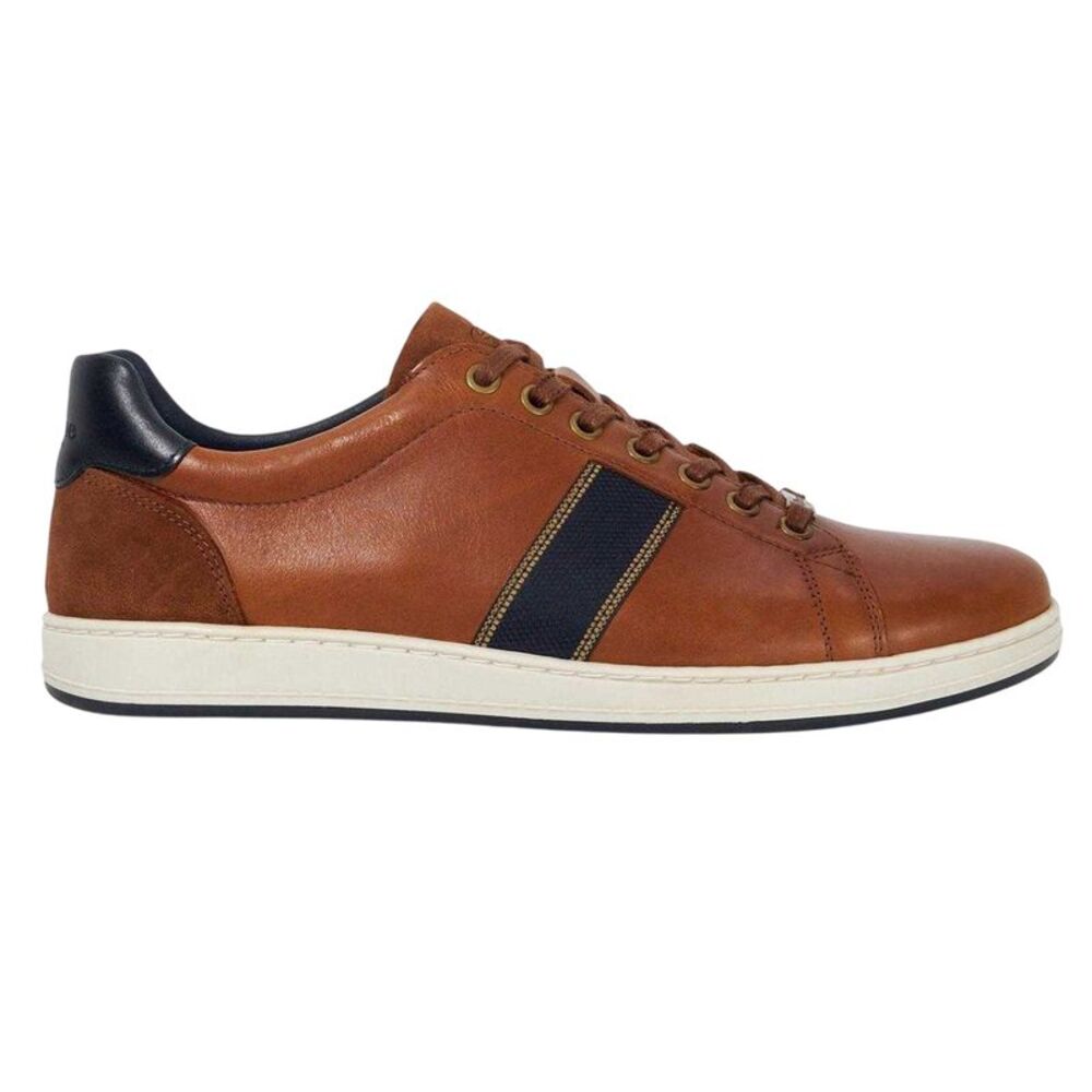 Dune London Mens Trint Canvas Sneakers / Tan